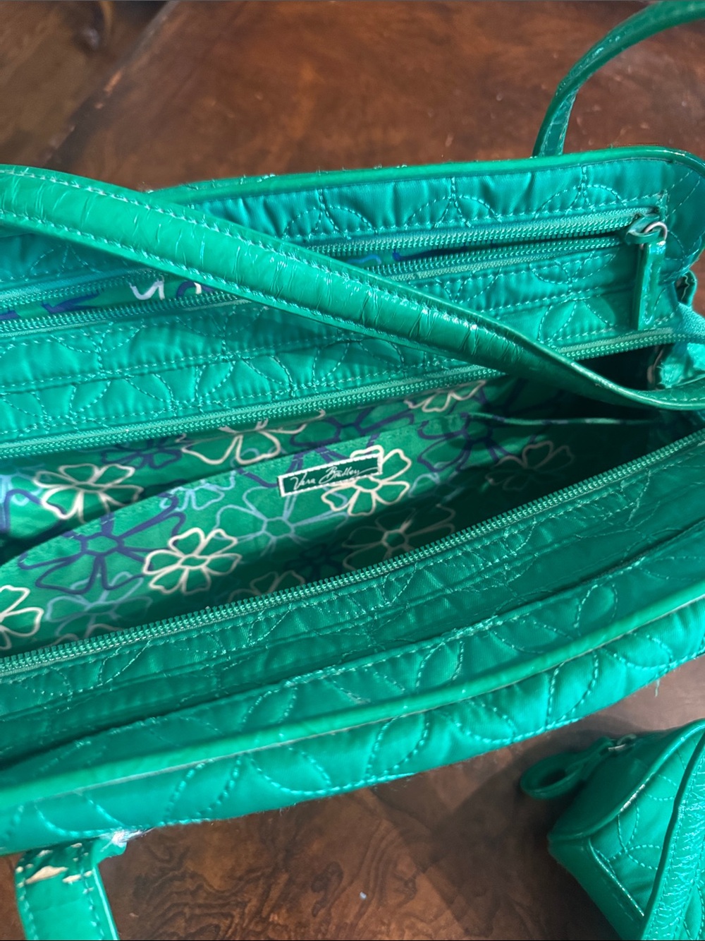 Vera Bradley green Quilted Shoulder Bag